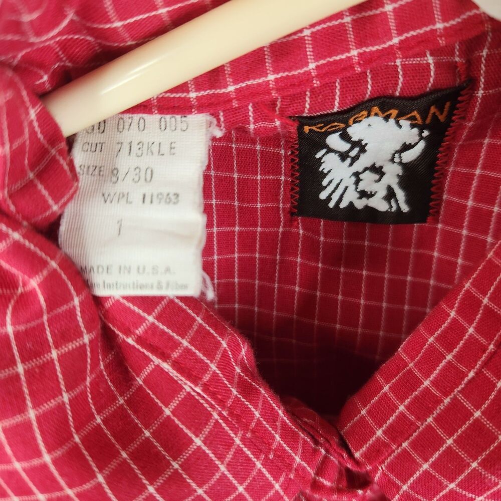 Karman Vintage 70s Womens Pearl Snap Gingham Dual Pocket Western Shirt  Sz 8 - Picture 7 of 9